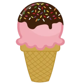 🍦 2cdd3b61 Eis, Dessert, Essen, Süß, Eistüte, Streusel, Erdbeere, Schokolade telegram sticker