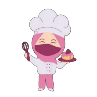 🍦 45362d2c Bäcker, Koch, Kochen, Essen, Hijab, Cartoon telegram sticker