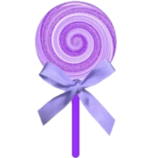 🍭 49c2cf9a Lutscher, Süßigkeit, lila, süß, Dessert, Schleife, Leckerli telegram sticker