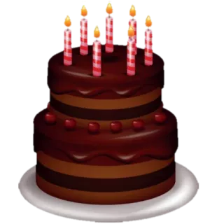 🎂 63743cc7 Kuchen, Geburtstag, Kerzen, Dessert, Schokolade, Süß, Feier telegram sticker