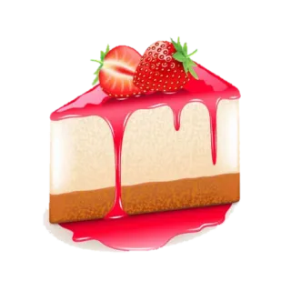 🍰 8ac8b9df Kuchen, Erdbeere, Dessert, Essen, Süß, Käsekuchen, Stück telegram sticker