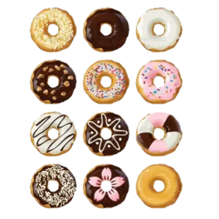 🍩 a6804a90 Donut, Krapfen, Gebäck, Dessert, Essen, Süß, Bäckerei telegram sticker