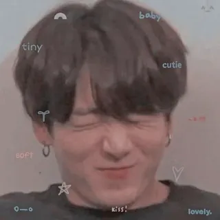 😆 b55a73a7 tiny baby cutie soft kiss! lovely. 귀여운, 예쁜, 부드러운, 스티커, 사랑스러운, 얼굴, 사람 telegram sticker