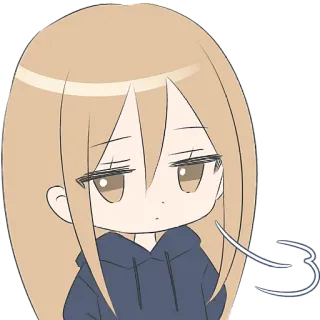 Крутая тян в худи @Nyasticks whatsapp stickers