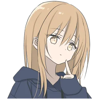 🤫 ab151134 Anime, Ragazza, Pensando, Cartone animato, Personaggio telegram sticker