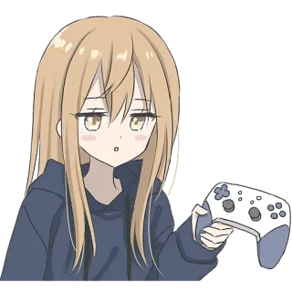 🎮 c5b4e50b Anime, Ragazza, Gaming, Controller, Carino, Cartone animato telegram sticker