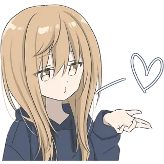 😘 eec9adba Anime, Ragazza, Cuore, Carino, Cartone animato, Personaggio, Adesivo telegram sticker