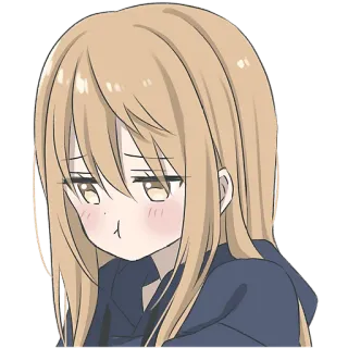 😳 f319fa34 ragazza anime, kawaii, carino, broncio, arrossire, sticker, cartone animato telegram sticker