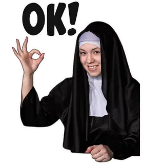 👌 44a68df6 OK! แม่ชี, โอเค, ท่าทาง, ศาสนา telegram sticker