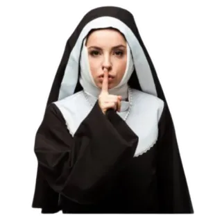 🙊 865829be แม่ชี, ศาสนา, ความเงียบ, ชู่ว์ telegram sticker