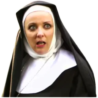 😳 991eb003 แม่ชี, นักบวช, ผู้หญิง, ตกใจ, กลัว telegram sticker