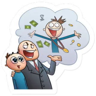 😆 b80bd0f2 การ์ตูน, เงิน, ความสำเร็จ, ความโลภ, ธุรกิจ, ความฝัน, รวย telegram sticker