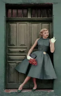 😌 0901a94c 中指, 女人, 裙子, 手势, 复古, 怀旧 telegram sticker