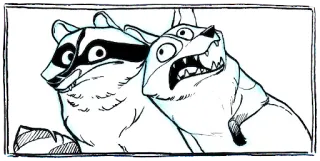 🐶 111b78bf енот, лиса, животные, мультфильм telegram sticker