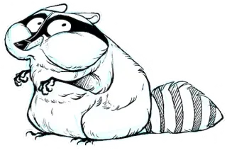 🍒 1ad3dd48 енот, животное, мультфильм, стикер, млекопитающее telegram sticker