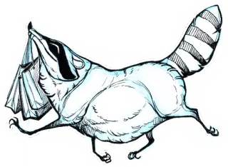 🛍 59a37b75 енот, животное, шопинг, сумки telegram sticker