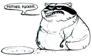 🍽 631145c7 MOTHER FUCKER. енот, оскорбительный, мультфильм, животное telegram sticker