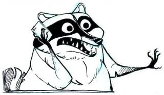 📱 7b2b11fe енот, животное, телефон, мультфильм, иллюстрация, стикер telegram sticker