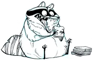 🍔 c1e17876 енот, мультфильм, сэндвич, животное telegram sticker