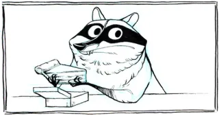 🍰 c4b9c8f1 енот, пицца, животное, мультфильм, еда telegram sticker