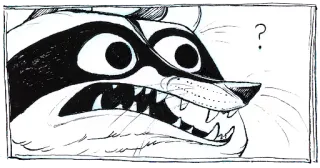 ❓ cb3c1d84 енот, животное, вопросительный знак, мультфильм, иллюстрация telegram sticker