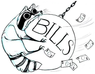 💸 e07c5cba BILLS енот, счета, деньги, шар-баба, финансы, мультфильм telegram sticker