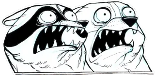 ❌ ec70ef7e животные, мультфильм, агрессивный, злой, свирепый, зубы telegram sticker