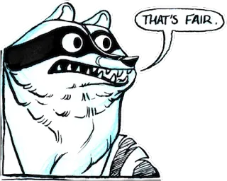 ⭕ f29e181f THAT'S FAIR. енот, животное, мультфильм, честно, это честно telegram sticker