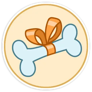 🎁 babdec31 hueso, perro, mascota, regalo, lazo, dibujo animado, lindo telegram sticker