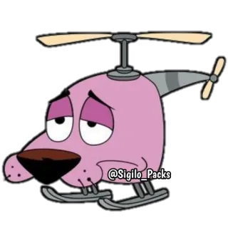 😪 0419349d @Sigilo_Packs мультфильм, вертолет, собака, наклейка telegram sticker