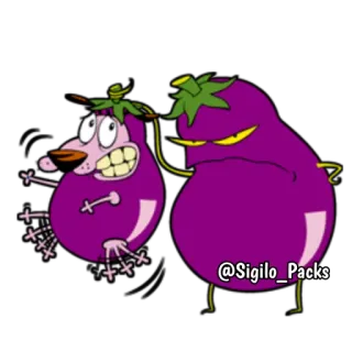 👿 206ab911 @Sigilo_Packs баклажан, собака, мультфильм, смешные, стикер telegram sticker