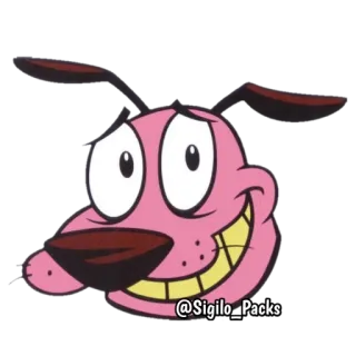 😂 77939507 @Sigilo_Packs собака, мультфильм, стикер, розовый, Кураж трусливый пёс telegram sticker