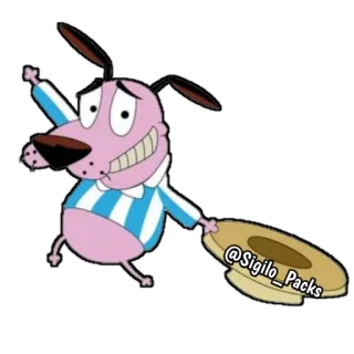 😂 8c4c00ed @Sigilo_Packs собака, мультфильм, персонаж, смелость, наклейка telegram sticker