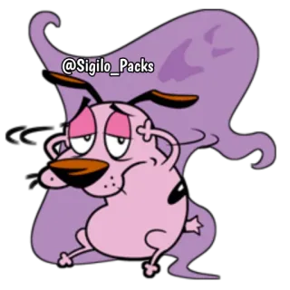 😒 987da90e Courage Courage the Cowardly Dog @Sigilo_Packs мультфильм, собака, Кураж, Кураж - трусливый пёс, испуганный, стикер telegram sticker