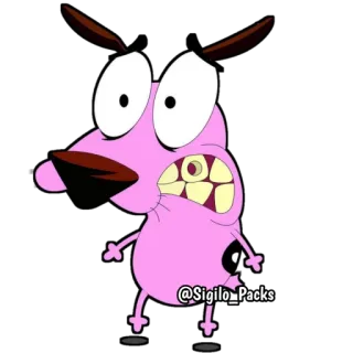 😳 b9b24f75 Courage Courage the Cowardly Dog @Sigilo_Packs Мультфильм, Собака, Испуганный, Смешной, Кураж трусливый пес telegram sticker