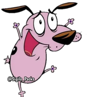 😍 c3462f44 Courage Courage the Cowardly Dog @Sigilo_Packs мультфильм, собака, Кураж трусливый пёс, Кураж, стикер telegram sticker
