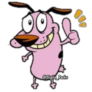 👍 cf7d1f26 Courage @Sigilo_Packs Кураж трусливый пёс, мультфильм, собака, смешной telegram sticker