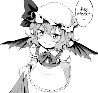 😏 7c78f9ac Hey, Mister... アニメ, マンガ, 女の子, 翼, 可愛い telegram sticker