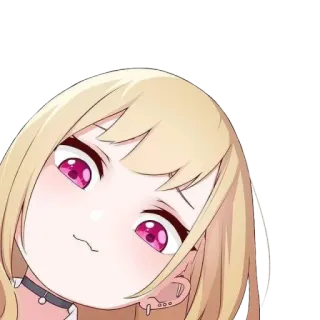 👀 a395ab5c アニメ, マンガ, 漫画, カートゥーン, ちびキャラ, 金髪, ピンクの目, 女の子 telegram sticker