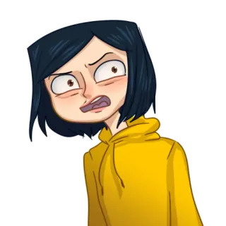 😱 d1bebe46 cartoon, girl, expression, yellow, person, character telegram sticker