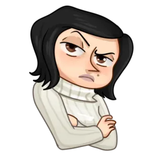 🧐 e5466013 cartoon, woman, angry, scowl, illustration, character telegram sticker