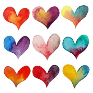 ❤️ 44cd9071 Herzen, Aquarell, Liebe, Farbenfroh, Formen telegram sticker