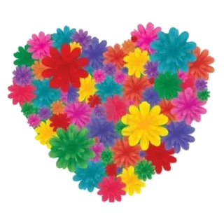 ❤️ 9d28d3c2 Blume, Herz, bunt, floral, Dekoration telegram sticker
