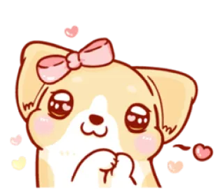 😍 6527f8e8 pies, słodki, szczeniak, serce, zwierzę, kreskówka telegram sticker