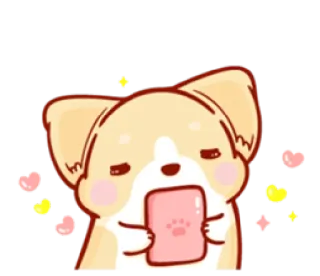 😚 88cfd9c0 pies, słodki, emoji, zwierzę, kreskówka telegram sticker