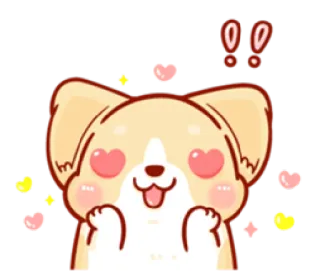 😍 a14efab2 pies, szczeniak, słodki, miłość, serca, kawaii telegram sticker
