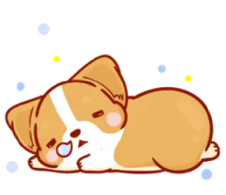 😴 cc745f86 pies, słodki, śpiący, szczeniak, śpi, corgi telegram sticker