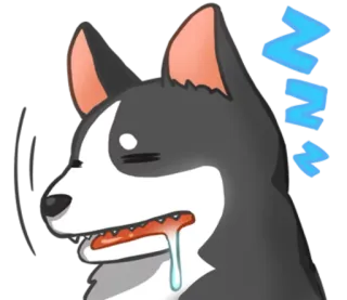 😴 281ba72a собака, спящий, сонный, слюни, милый, животное telegram sticker
