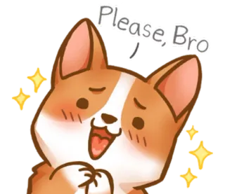 😁 ec351e5c Please, Bro собака, корги, милый, умоляющий, очаровательный, животное, просящий telegram sticker
