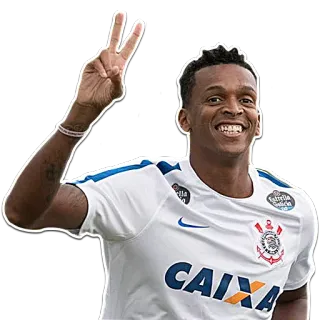 ✌ f5c53368 CAIXA calcio, calcio, atleta, sport, giocatore, segno di pace, Corinthians telegram sticker